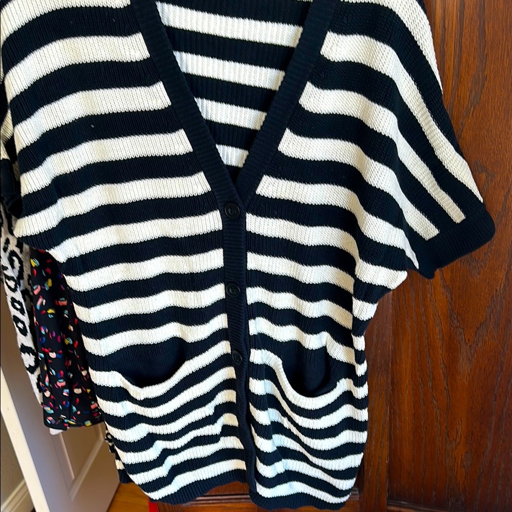 Cabi Black and White Knit Sweater